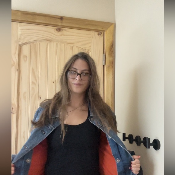 Vintage HARLEY DAVIDSON mens jean jacket Sz L V-Twin Power Fleece Liner N6 - Picture 10 of 11